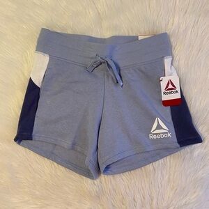 Reebok Shorts Womens Size XS Blue White Colorblock Relaxed Short NEW